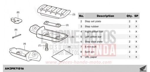 KIT,COMFORTABLE PILLION STEP CRF1100DR de 2024